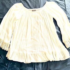 Pink Cattlelac Boho Peasant blouse with Bell Sleeves. Size XXL